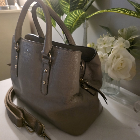 Kate Spade Taupe Leather Tote Bag - Picture 5 of 7